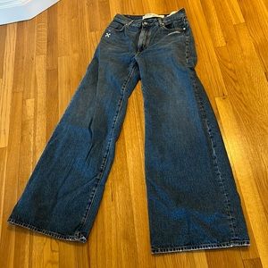 Off White by Virgil Abloh 2013 wide leg high rise women’s denim jeans, like new.